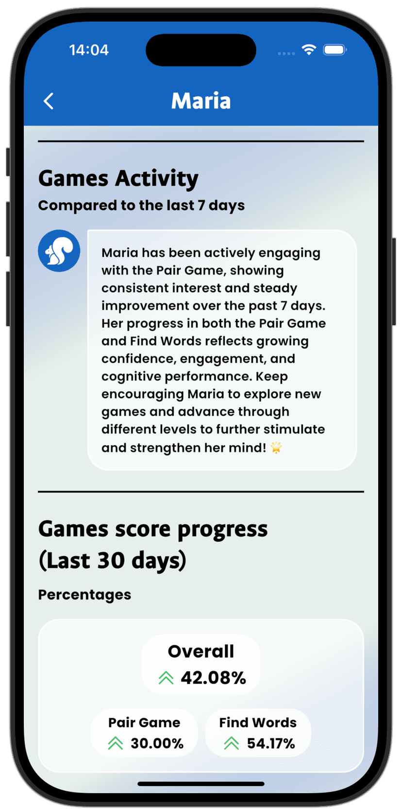 Eldie caretakers app screen