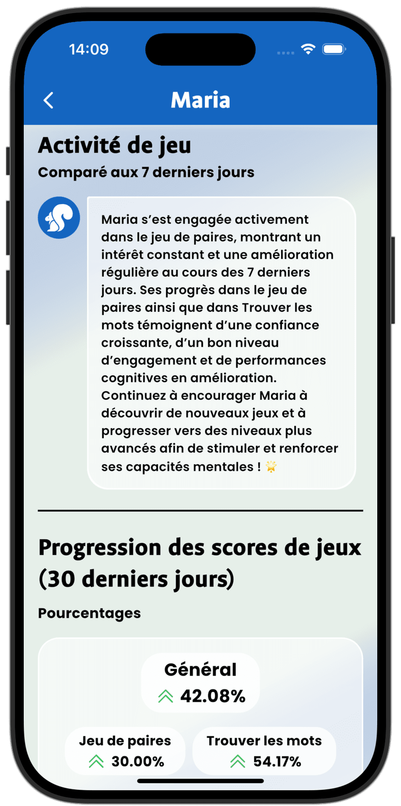 Écran de l'application Eldie pour soignants